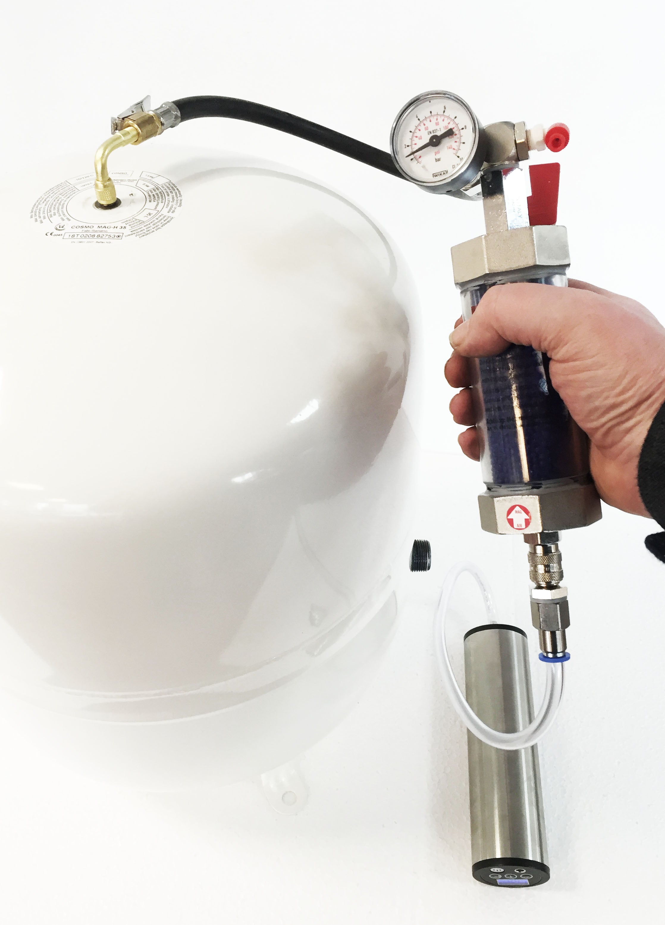 MAG-REFILL-SET / Gefäss-Füller mit Akkukompressor – Gefäßfüller