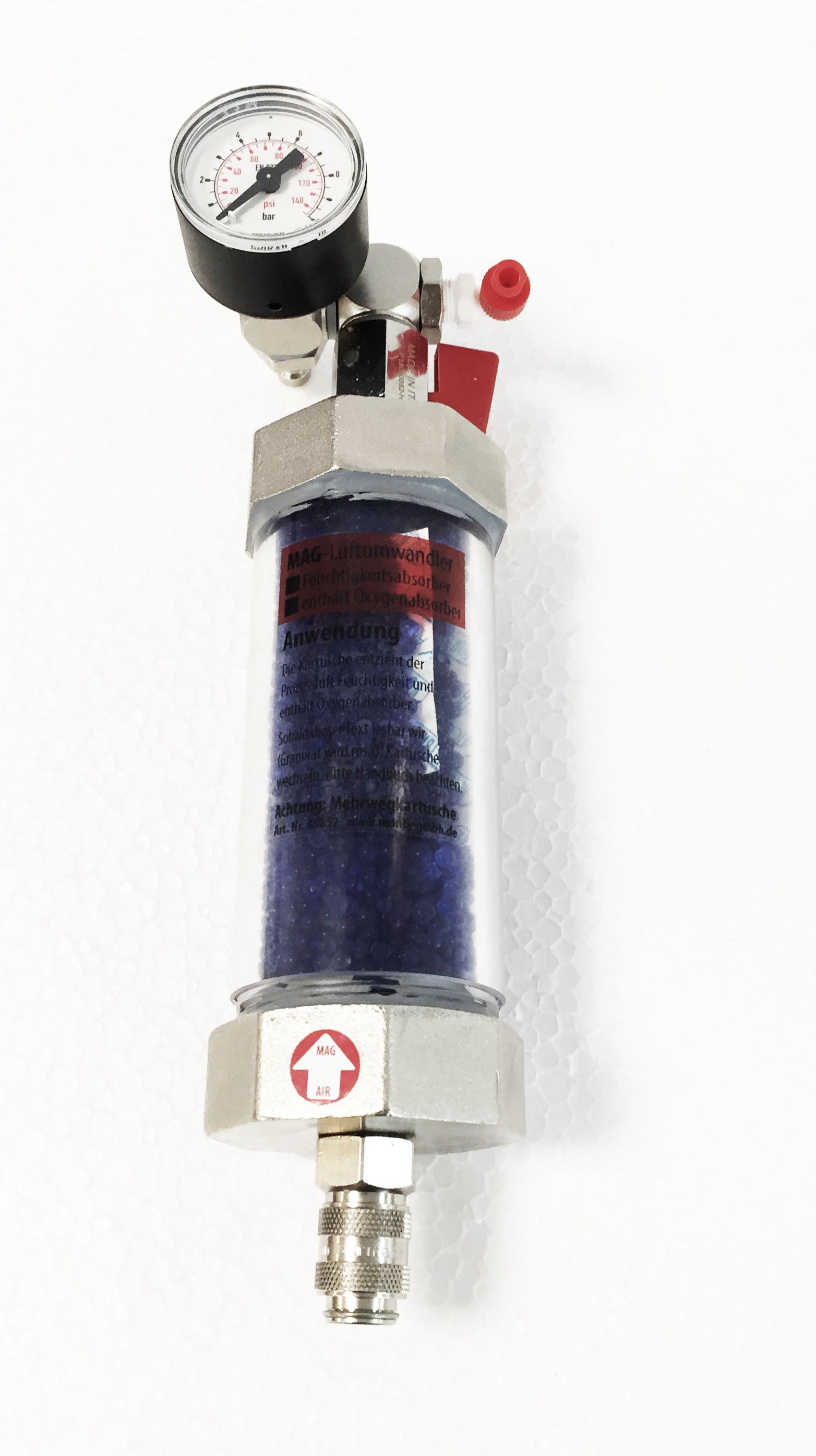 MAG-REFILL Einzelkartusche komplett mit Manometer – Gefäßfüller