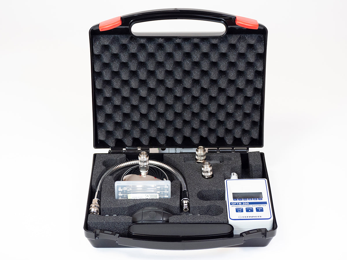 AIR-INDY + AW-PUMPSET Präzisions-Messgerät mit AW-Pumpset – Profi-Baufeuchtemessgerät / zerstörungsfreie Feuchtemessung