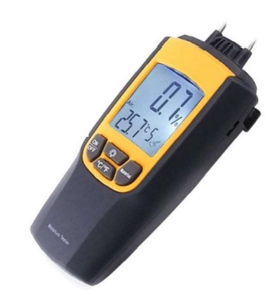 FeuchteCheck Widerstandsmessgerät mit Thermometer – Profi-Baufeuchtemessgerät / zerstörungsfreie Feuchtemessung