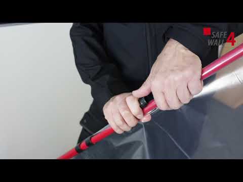 SAFE-WALL Tasche 6 Meter mit Dichtschienen – Staubschutzwand SafeWall – Teleskop Staubschott System – Video