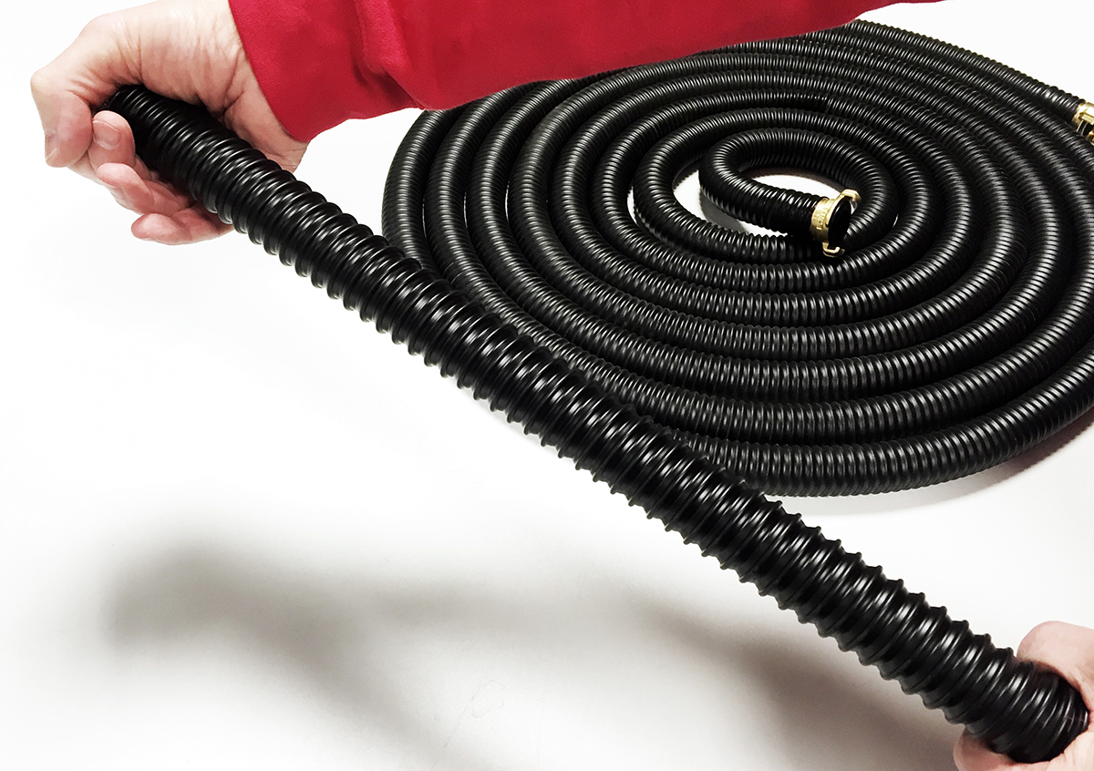 Flex-Druck-Schlauch D:38/32, schwarz, 10 Mtr.-Länge, mit montierten GEKA Kupplungen