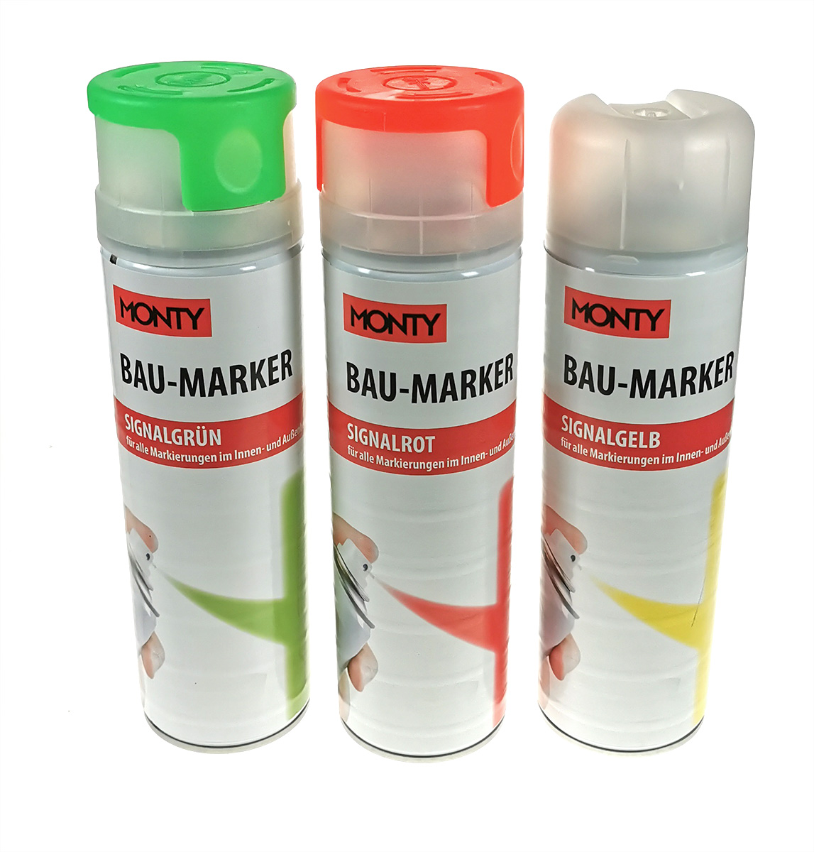 MONTY BAU-MARKER LEUCHTGRÜN Aerosoldose 500 ml 
