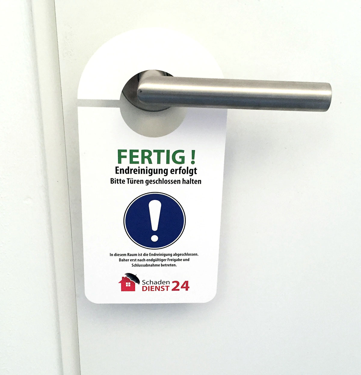 Komplettset 5 x 100 Türanhänger / alle vier Sorten neutral oder mit Logo SD24