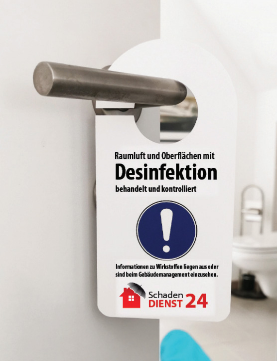 Komplettset 5 x 100 Türanhänger / alle vier Sorten neutral oder mit Logo SD24