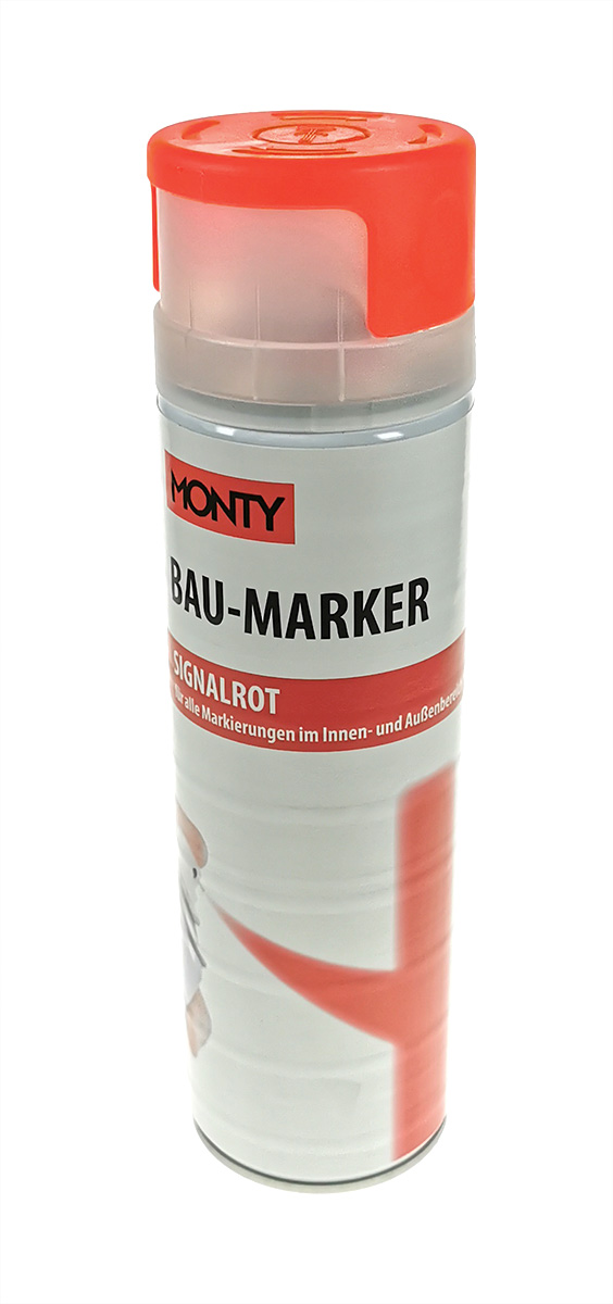 MONTY BAU-MARKER LEUCHTROT Aerosoldose 500 ml 